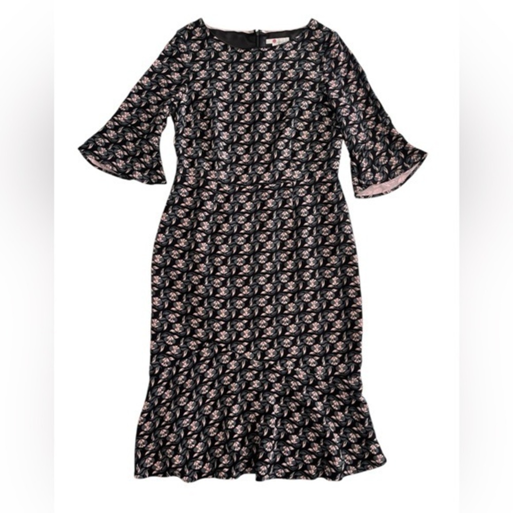 Boden floral Patterned flippy pencil dress
